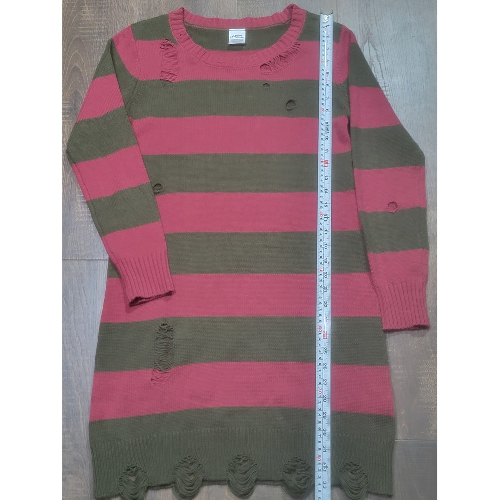 Spirit Halloween Nightmare on Elm Street Freddy Krueger Striped Sweater Dress M